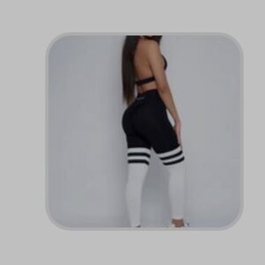 Black and White Women's Athletic Leggings